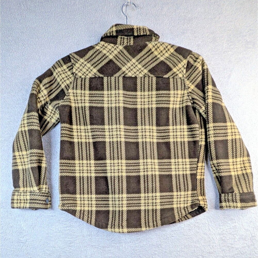 Eddie Bauer Kids Plaid Fleece Jacket Sherpa Brown Snap Front Shacket Size 8 - Picture 7 of 7